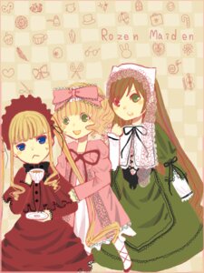 Rating: Safe Score: 0 Tags: 3girls blonde_hair blue_eyes bonnet bow brown_hair checkered_background cup dress drill_hair food green_eyes head_scarf hina_ichigo image long_hair long_sleeves multiple multiple_girls open_mouth pink_bow shinku sitting suiseiseki tagme teacup twintails User: admin