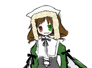 Rating: Safe Score: 0 Tags: 1girl black_ribbon brown_hair dress green_dress green_eyes heterochromia image long_hair long_sleeves looking_at_viewer red_eyes ribbon simple_background smile solo suiseiseki very_long_hair white_background User: admin