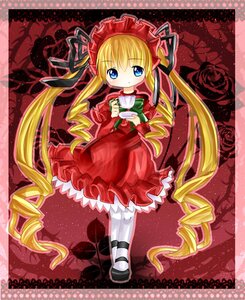 Rating: Safe Score: 0 Tags: 1girl auto_tagged blonde_hair blue_eyes bow cup dress drill_hair flower full_body image long_hair long_sleeves looking_at_viewer pantyhose ringlets rose shinku shoes solo teacup twin_drills twintails very_long_hair white_legwear User: admin