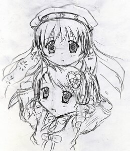 Rating: Safe Score: 0 Tags: 2girls blush dress greyscale hat image kanaria long_sleeves looking_at_viewer monochrome multiple_girls pair simple_background sketch suiseiseki upper_body white_background User: admin