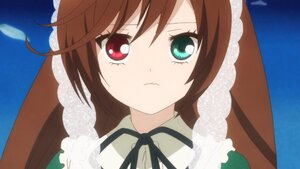 Rating: Safe Score: 0 Tags: 1girl :< :t bangs black_ribbon brown_hair close-up dress face frills heterochromia image long_hair looking_at_viewer neck_ribbon pout red_eyes ribbon solo suiseiseki User: admin