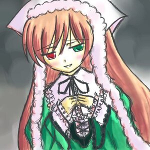 Rating: Safe Score: 0 Tags: 1girl dress frills green_dress green_eyes heterochromia image long_hair long_sleeves looking_at_viewer red_eyes simple_background solo suiseiseki upper_body User: admin