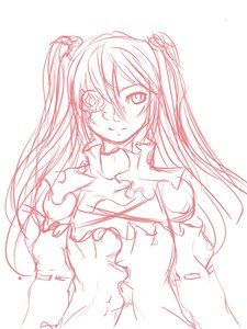 Rating: Safe Score: 0 Tags: 1girl dress hatsune_miku image kirakishou long_hair looking_at_viewer monochrome sketch smile solo striped twintails upper_body User: admin