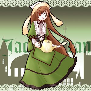 Rating: Safe Score: 0 Tags: 1girl :d brown_hair dress frills green_dress green_eyes head_scarf heterochromia image long_hair long_sleeves looking_at_viewer open_mouth red_eyes smile solo suiseiseki very_long_hair watering_can User: admin