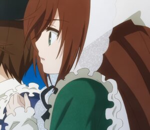 Rating: Safe Score: 0 Tags: 1girl apron brown_hair dress frills from_side green_eyes image long_sleeves profile short_hair solo suiseiseki upper_body User: admin