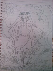 Rating: Safe Score: 0 Tags: 1girl boots cross-laced_footwear detached_sleeves dress hair_ornament hatsune_miku image kirakishou knee_boots lineart long_hair monochrome solo standing traditional_media twintails very_long_hair User: admin