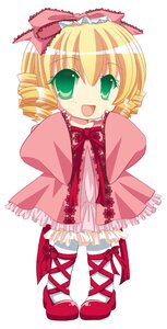 Rating: Safe Score: 0 Tags: 1girl :d blonde_hair bow dress drill_hair frills full_body green_eyes hina_ichigo hinaichigo image long_sleeves looking_at_viewer open_mouth pink_bow pink_dress red_footwear shoes simple_background smile solo standing twin_drills white_background white_legwear User: admin
