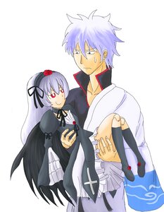 Rating: Safe Score: 0 Tags: 1boy 1girl carrying dress flower frills hairband image lolita_hairband long_hair long_sleeves princess_carry red_eyes rose silver_hair solo suigintou very_long_hair wings User: admin