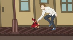 Rating: Safe Score: 0 Tags: 1boy 1girl brown_hair image indoors long_sleeves pants shinku shirt sitting solo tatami User: admin