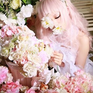 Rating: Safe Score: 0 Tags: 1girl closed_eyes dress flower frills kirakishou long_hair long_sleeves pink_flower pink_hair pink_rose rose solo upper_body white_flower white_rose User: admin