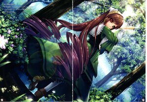 Rating: Safe Score: 0 Tags: 1girl artist_name brown_hair day dress drill_hair flower green_dress green_eyes heterochromia image long_hair long_sleeves looking_at_viewer looking_back nature outdoors red_eyes smile solo suiseiseki sunlight tree twintails very_long_hair watering_can User: admin