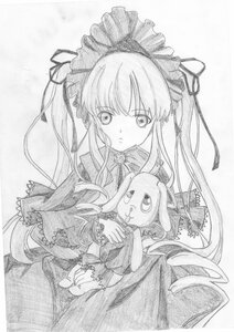 Rating: Safe Score: 0 Tags: 1girl bonnet dress drill_hair frills greyscale holding image lolita_fashion long_hair long_sleeves looking_at_viewer monochrome shinku solo stuffed_animal traditional_media twin_drills twintails very_long_hair User: admin