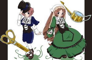 Rating: Safe Score: 0 Tags: 2girls brown_hair dress green_dress green_eyes hat heterochromia image long_hair long_sleeves multiple_girls pair pantyhose ribbon short_hair siblings sisters souseiseki suiseiseki top_hat twins very_long_hair watering_can User: admin