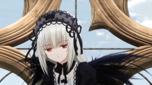 Rating: Safe Score: 0 Tags: 1girl bangs black_dress black_ribbon black_wings closed_mouth day detached_collar dress flower frills hairband image long_hair long_sleeves looking_at_viewer red_eyes ribbon silver_hair sky solo suigintou wings User: admin