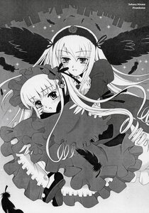 Rating: Safe Score: 0 Tags: 2girls auto_tagged black_wings blush doujinshi dress feathered_wings feathers floating_hair frills greyscale hairband image long_hair long_sleeves looking_at_viewer monochrome multiple_girls pair shinku suigintou very_long_hair wings User: admin