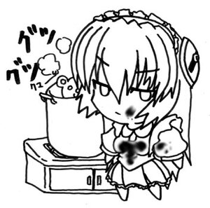 Rating: Safe Score: 0 Tags: 1girl chibi greyscale image maid maid_headdress monochrome simple_background solo standing suigintou white_background User: admin