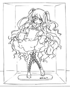 Rating: Safe Score: 0 Tags: 1girl boots cross-laced_footwear dress full_body greyscale hair_ornament image kirakishou lace-up_boots lineart long_hair long_sleeves looking_at_viewer monochrome smile solo standing two_side_up very_long_hair wavy_hair User: admin
