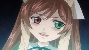 Rating: Safe Score: 0 Tags: 1girl :d auto_tagged brown_hair face green_eyes head_scarf heterochromia image long_hair looking_at_viewer open_mouth ribbon simple_background smile solo suiseiseki User: admin