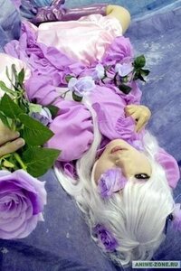 Rating: Safe Score: 0 Tags: 1girl barasuishou bouquet dress flower hair_ornament long_hair looking_at_viewer purple_eyes purple_flower purple_rose rose solo User: admin