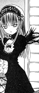 Rating: Safe Score: 0 Tags: 1girl choker detached_collar dress frills greyscale hairband image lolita_hairband long_hair long_sleeves looking_at_viewer monochrome ribbon solo suigintou User: admin