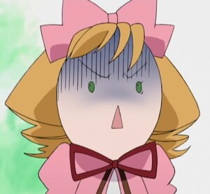 Rating: Safe Score: 0 Tags: 1girl blonde_hair blush bow green_eyes hair_bow hinaichigo image open_mouth pink_bow ribbon solo User: admin