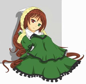 Rating: Safe Score: 0 Tags: 1girl brown_hair dress frills green_dress green_eyes heterochromia image long_hair long_sleeves looking_at_viewer red_eyes solo suiseiseki very_long_hair User: admin