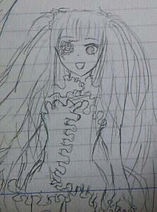 Rating: Safe Score: 0 Tags: 1girl :d blunt_bangs dress frills image kirakishou long_hair looking_at_viewer monochrome open_mouth sketch smile solo traditional_media very_long_hair User: admin