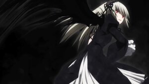 Rating: Safe Score: 0 Tags: 1girl black_dress black_wings dress flower frilled_sleeves frills hairband image juliet_sleeves lolita_hairband long_hair long_sleeves looking_at_viewer looking_back puffy_sleeves red_eyes ribbon rose silver_hair simple_background solo suigintou very_long_hair wings User: admin
