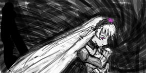 Rating: Safe Score: 0 Tags: 1girl dress frills hairband image long_hair long_sleeves lying monochrome on_side profile purple_eyes solo suigintou very_long_hair User: admin