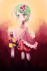 Rating: Safe Score: 0 Tags: 1girl bloomers flower frills green_eyes green_hair hair_ornament image kanaria long_sleeves looking_at_viewer solo standing underwear white_bloomers User: admin