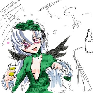 Rating: Safe Score: 0 Tags: 1girl blush breasts dress image long_sleeves oekaki open_mouth purple_eyes short_hair solo suigintou white_hair wings User: admin