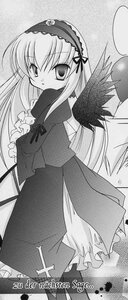 Rating: Safe Score: 0 Tags: 1girl comic dress frilled_sleeves frills greyscale hairband image long_hair long_sleeves looking_at_viewer monochrome ribbon solo suigintou very_long_hair wings User: admin