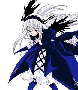 Rating: Safe Score: 0 Tags: 1girl black_dress black_ribbon black_wings dress frilled_sleeves frills hairband image juliet_sleeves lolita_hairband long_hair long_sleeves looking_at_viewer pink_eyes puffy_sleeves ribbon rose silver_hair simple_background solo suigintou white_background wings User: admin