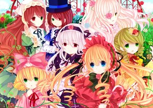 Rating: Safe Score: 0 Tags: 6+girls :d blonde_hair blue_dress blue_eyes bonnet bow brown_hair commentary_request dress drill_hair flower frills gothic_lolita green_eyes green_hair hair_bow hair_ornament hair_ribbon hairband hat heterochromia highres hina_ichigo image kanaria kirakishou lolita_fashion lolita_hairband long_hair long_sleeves looking_at_viewer moseley multiple multiple_girls open_mouth pink_bow pink_hair red_eyes ribbon rose rozen_maiden shinku short_hair siblings silver_hair sisters smile souseiseki suigintou suiseiseki tagme top_hat twin_drills twins twintails very_long_hair User: admin