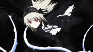 Rating: Safe Score: 0 Tags: 1girl black_ribbon closed_mouth dress frills hairband image lolita_hairband long_sleeves looking_at_viewer red_eyes ribbon silver_hair solo suigintou wings User: admin