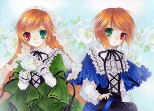 Rating: Safe Score: 0 Tags: 2girls brown_hair dress flower frills green_dress green_eyes hat heterochromia holding image long_hair long_sleeves looking_at_viewer multiple_girls open_mouth pair red_eyes rose short_hair siblings sisters smile souseiseki suiseiseki top_hat twins very_long_hair watering_can User: admin