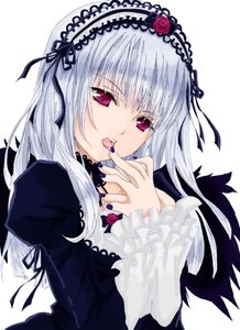 Rating: Safe Score: 0 Tags: 1girl dress flower frilled_sleeves frills gothic_lolita hairband image juliet_sleeves lolita_fashion lolita_hairband long_hair long_sleeves looking_at_viewer open_mouth puffy_sleeves red_eyes rose silver_hair simple_background solo suigintou upper_body white_background wings User: admin