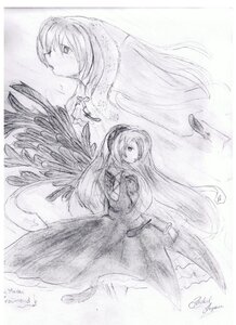 Rating: Safe Score: 0 Tags: 1girl artist_name auto_tagged dated dress feathered_wings feathers graphite_(medium) greyscale hairband image long_hair looking_at_viewer looking_back monochrome pair signature solo suigintou suiseiseki traditional_media very_long_hair wings User: admin