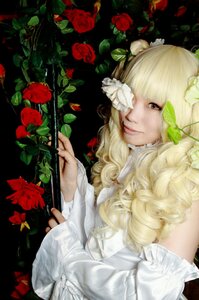 Rating: Safe Score: 0 Tags: 1girl bangs blonde_hair brown_eyes bug curly_hair drill_hair flower holding insect kirakishou lips long_hair looking_at_viewer red_flower red_rose rose solo thorns upper_body User: admin