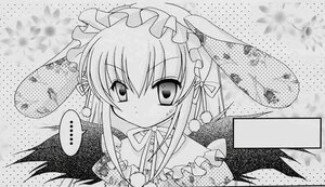 Rating: Safe Score: 0 Tags: 1girl greyscale halftone image long_hair looking_at_viewer monochrome polka_dot polka_dot_background ribbon solo suigintou upper_body wings User: admin