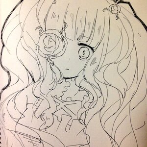 Rating: Safe Score: 0 Tags: 1girl bangs earrings eyebrows_visible_through_hair flower hair_ornament image jewelry kirakishou long_hair monochrome rose solo upper_body wavy_hair User: admin