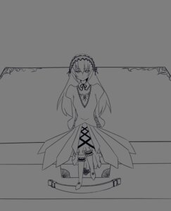 Rating: Safe Score: 0 Tags: 1girl dress full_body greyscale hairband image lolita_hairband long_hair long_sleeves looking_at_viewer monochrome sandals solo standing suigintou User: admin