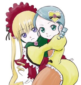 Rating: Safe Score: 0 Tags: 2girls blonde_hair blue_eyes bonnet bow dress drill_hair frills green_eyes green_hair hat image kanaria long_hair long_sleeves looking_at_viewer multiple_girls pair rose shinku simple_background twin_drills twintails white_background User: admin