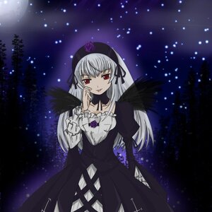 Rating: Safe Score: 0 Tags: 1girl black_wings detached_collar dress flower hairband image long_hair long_sleeves looking_at_viewer night red_eyes rose silver_hair sky solo star_(sky) starry_sky suigintou wings User: admin