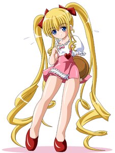 Rating: Safe Score: 0 Tags: 1girl apron blonde_hair blue_eyes blush dress full_body image long_hair red_footwear shinku shoes solo standing striped twintails underwear very_long_hair waitress User: admin