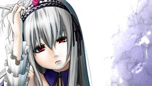 Rating: Safe Score: 0 Tags: 1girl bangs closed_mouth detached_collar dress flower frilled_sleeves frills hairband image long_hair long_sleeves looking_at_viewer red_eyes ribbon rose silver_hair solo suigintou User: admin