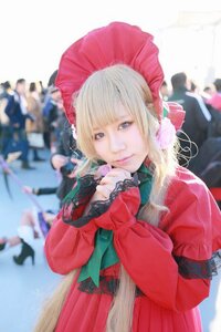 Rating: Safe Score: 0 Tags: 3d blonde_hair blurry blurry_background blurry_foreground bonnet bow depth_of_field dress figure long_sleeves looking_at_viewer multiple_girls photo realistic red_dress shinku solo solo_focus upper_body User: admin