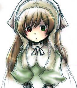 Rating: Safe Score: 0 Tags: 1girl black_ribbon blonde_hair blush brown_hair dress frills green_dress green_eyes heterochromia image long_hair long_sleeves looking_at_viewer red_eyes ribbon simple_background solo suiseiseki upper_body very_long_hair white_background User: admin