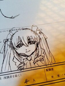 Rating: Safe Score: 0 Tags: 1girl bangs closed_mouth eyebrows_visible_through_hair hair_between_eyes image looking_at_viewer maid_headdress shinku sketch solo traditional_media twintails User: admin