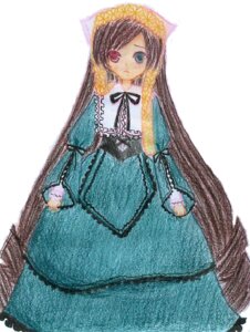 Rating: Safe Score: 0 Tags: 1girl black_ribbon blue_eyes dress expressionless frills green_dress heterochromia image lolita_fashion long_hair long_sleeves looking_at_viewer ribbon simple_background solo standing suiseiseki very_long_hair white_background User: admin